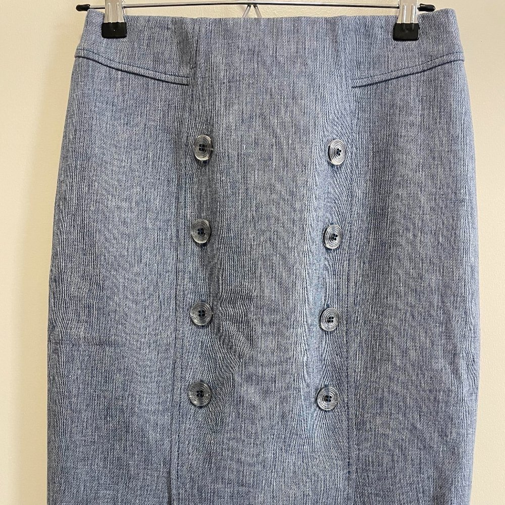 Etcetera Jennifer Skirt, Blue Denim, Size 0